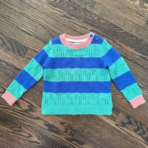 BODEN Girls Striped Pointelle Knit Sweater US 4-5Y / EU 110cm